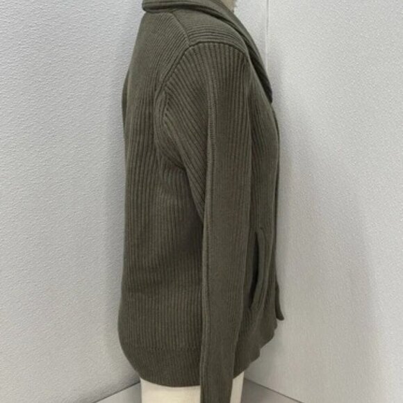 NEW BROOKS BROTHERS Men's Cardigan Ribbed Cotton Shawl Collar Size L Green - Picture 7 of 7